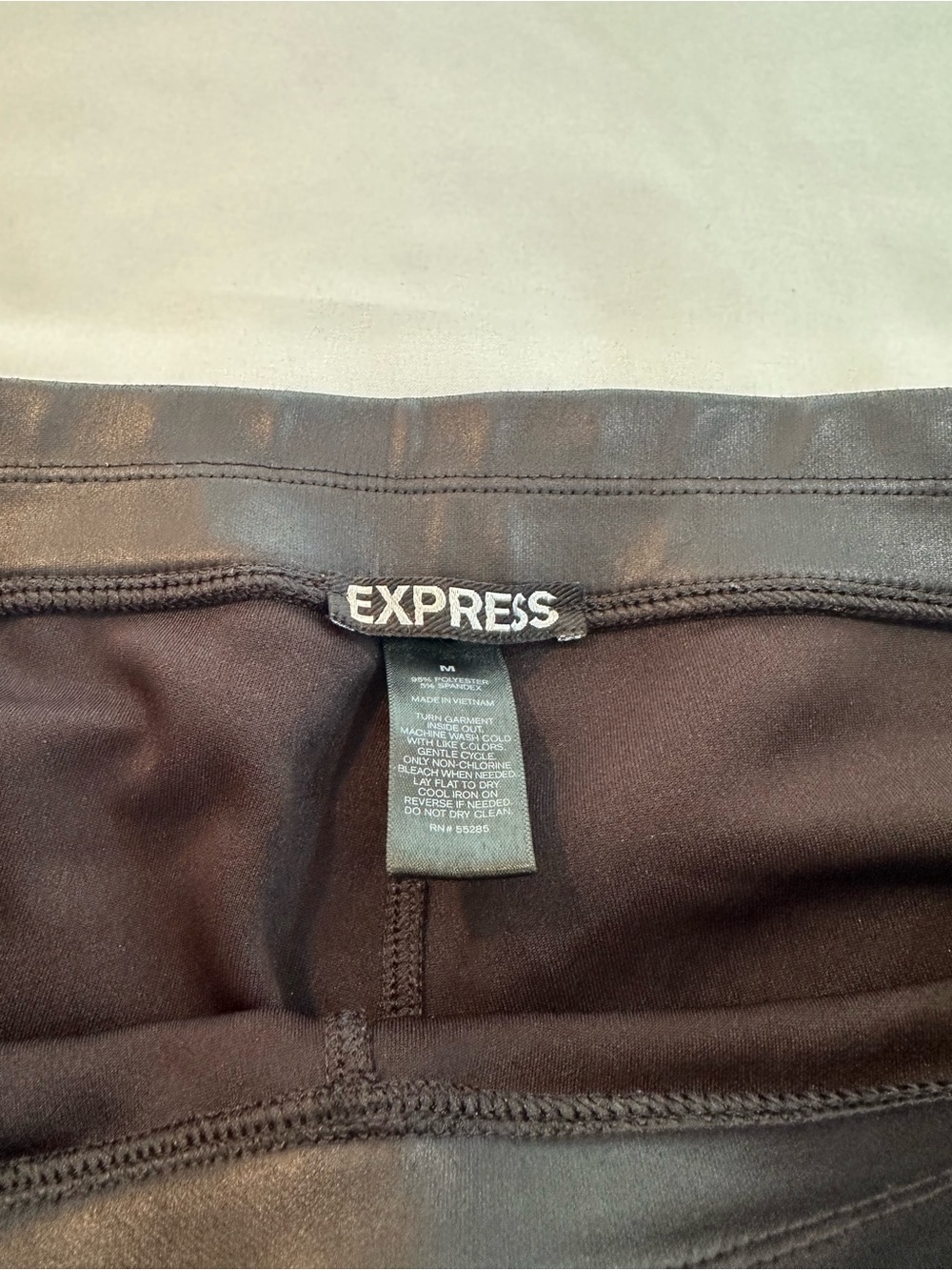 Express Black Faux Leather Leggings - Picture 2 of 4